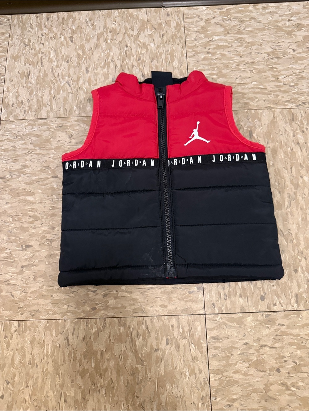 Jordan Red and Black Puffer Vest for Kids